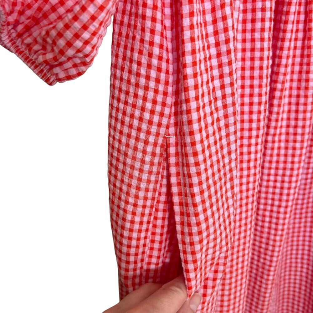 Nobody’s Child Women's ‘Kylie’ Midi Smock Dress Gingham Red/Pink Size UK 10 US 6 - Picture 10 of 12